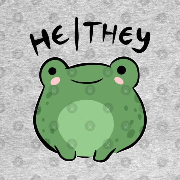 He/They Pronouns: Froggy's Leaping Celebration - An Adorable Nonbinary Aesthetic for Enby, LGBTQ, Demigirl, Demiboy by Ministry Of Frogs